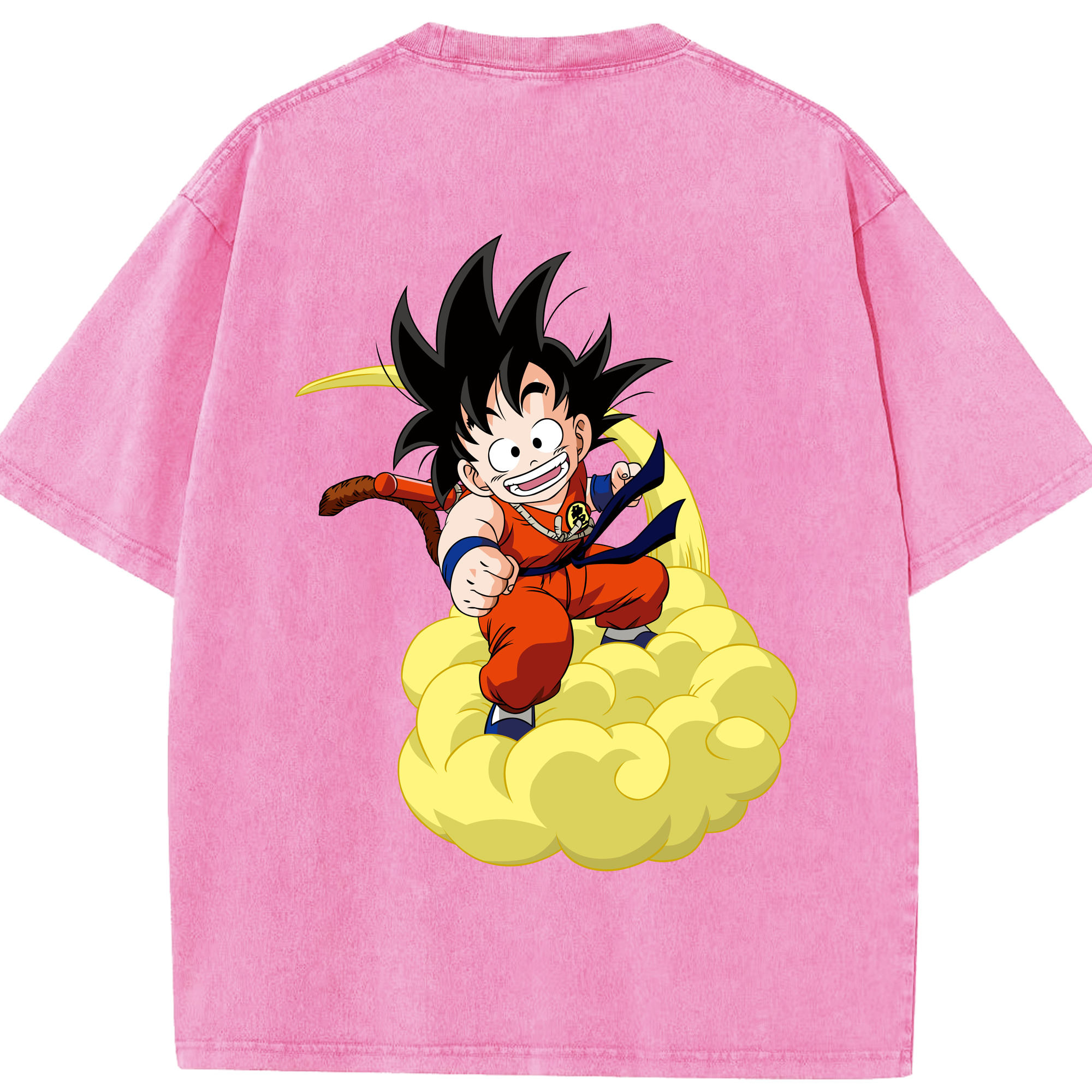 （画像用） ドラゴンボール 孫悟空（そん ごくう）Son Goku カカロット DRAGON BALL Kakarotto 綿100% ヴィンテージ風 半袖Tシャツ（背面プリント）